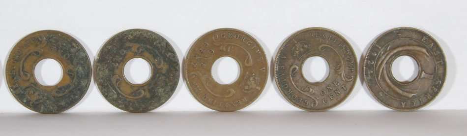 British East Africa 1c King George V coins - Set of 10 x 1924 coins - Giveaway price!! - Bid Now!!!