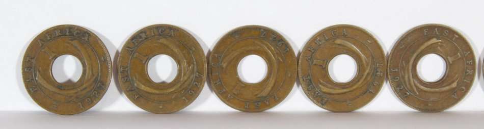 British East Africa 1c King George V coins - Set of 10 x 1927 coins - Giveaway price!! - Bid Now!!!