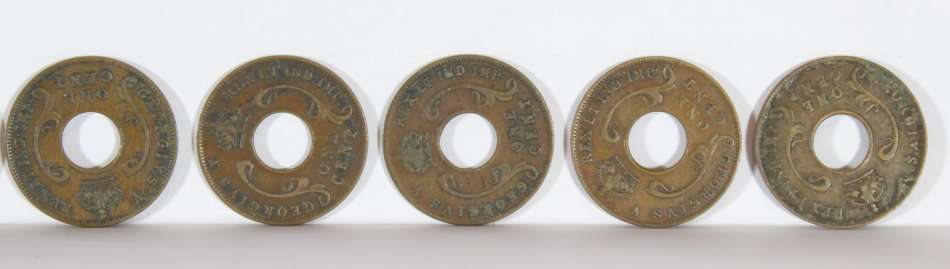 British East Africa 1c King George V coins - Set of 10 x 1927 coins - Giveaway price!! - Bid Now!!!
