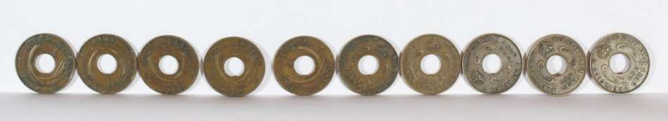 British East Africa 1c King George V coins - Set of 10 x 1930 coins - Giveaway price!! - Bid Now!!!