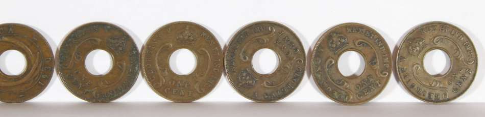 British East Africa 1c King George V coins - Set of 10 x 1930 coins - Giveaway price!! - Bid Now!!!