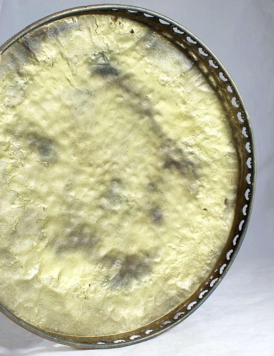 Very large footed tin fruit basket - Giveaway price - Bid Now!