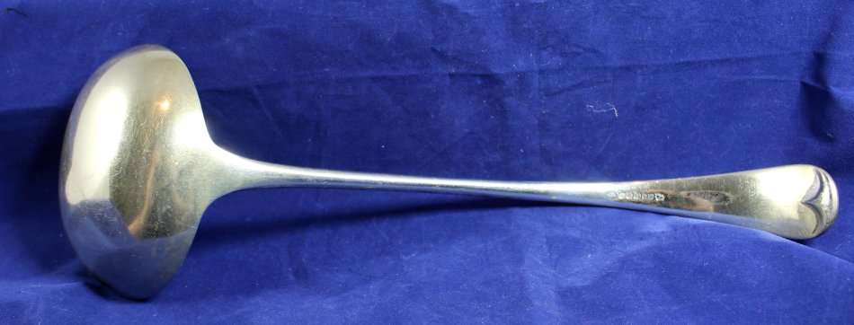 Silver plated ladel - Hallmarked - Heavy - Beautiful - Bid Now!