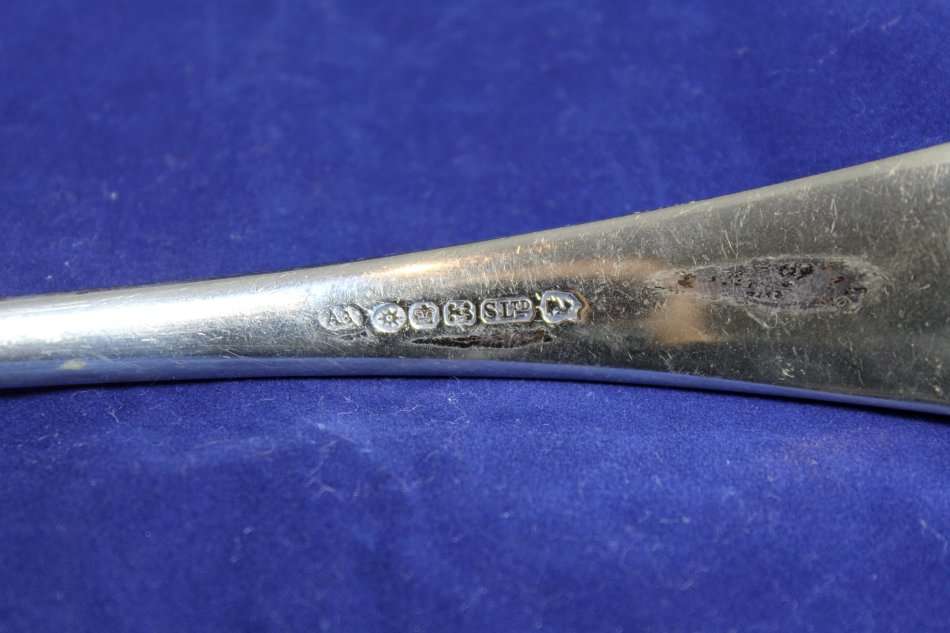 Silver plated ladel - Hallmarked - Heavy - Beautiful - Bid Now!