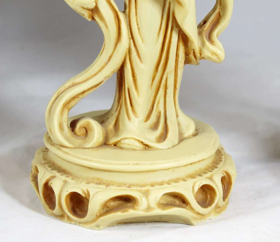 Pair Chinese statues of lady and man carrying fishes - Stunning!! - Exquisite detail!! - Bid Now!!!