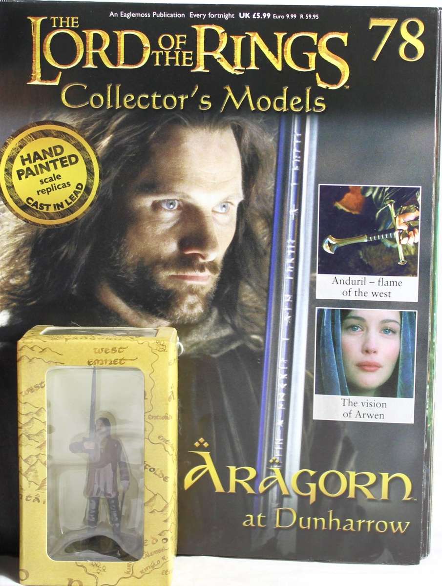 Lord of the Rings - Aragon - Lead cast, hand painted figurine with book - Stunning! Bid Now!