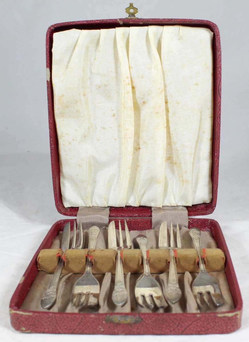 Angora Silver Plate - EPNS Cake Forks - (6) - Gorgeous! - Bid Now!!!