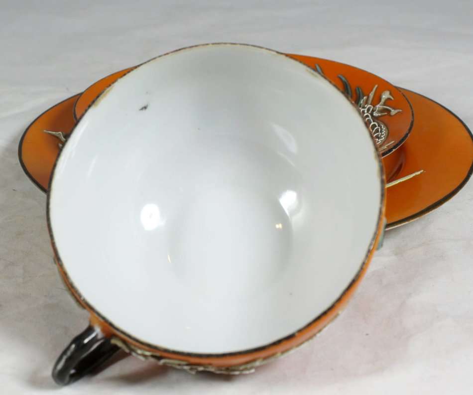 Dragon Ware - Japan - Orange Trio - Stunning! - Bid Now!!!