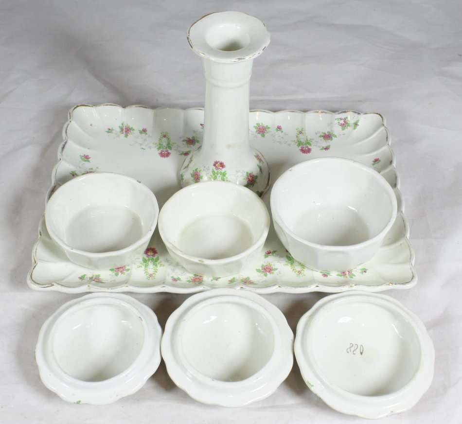 Condiment Set / Vanity table set - Tray & Candle Holder - Gorgeous! - Bid Now!!!