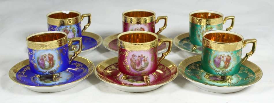 Victorian demitasse duos - Set of 6