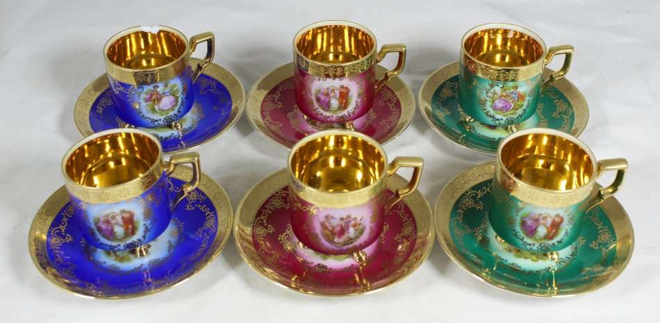 Victorian demitasse duos - Set of 6