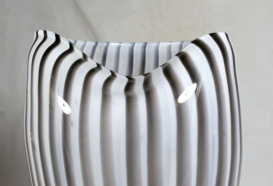 Striped Art Glass - Vase - Beautiful! - Bid Now!