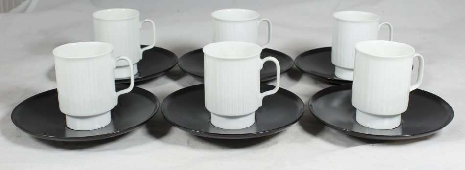 FOR: LOVETOLOVE ONLY - Rosenthal - Black & White - 6 Cuppaccino Cups - Beautiful! - Bid Now!