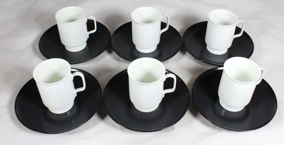 FOR: LOVETOLOVE ONLY - Rosenthal - Black & White - 6 Cuppaccino Cups - Beautiful! - Bid Now!