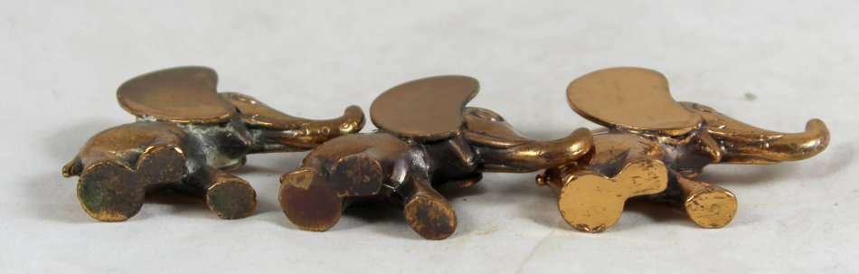 Brass - 3 Elephant Name Holders - Beautiful! - Bid Now!!!