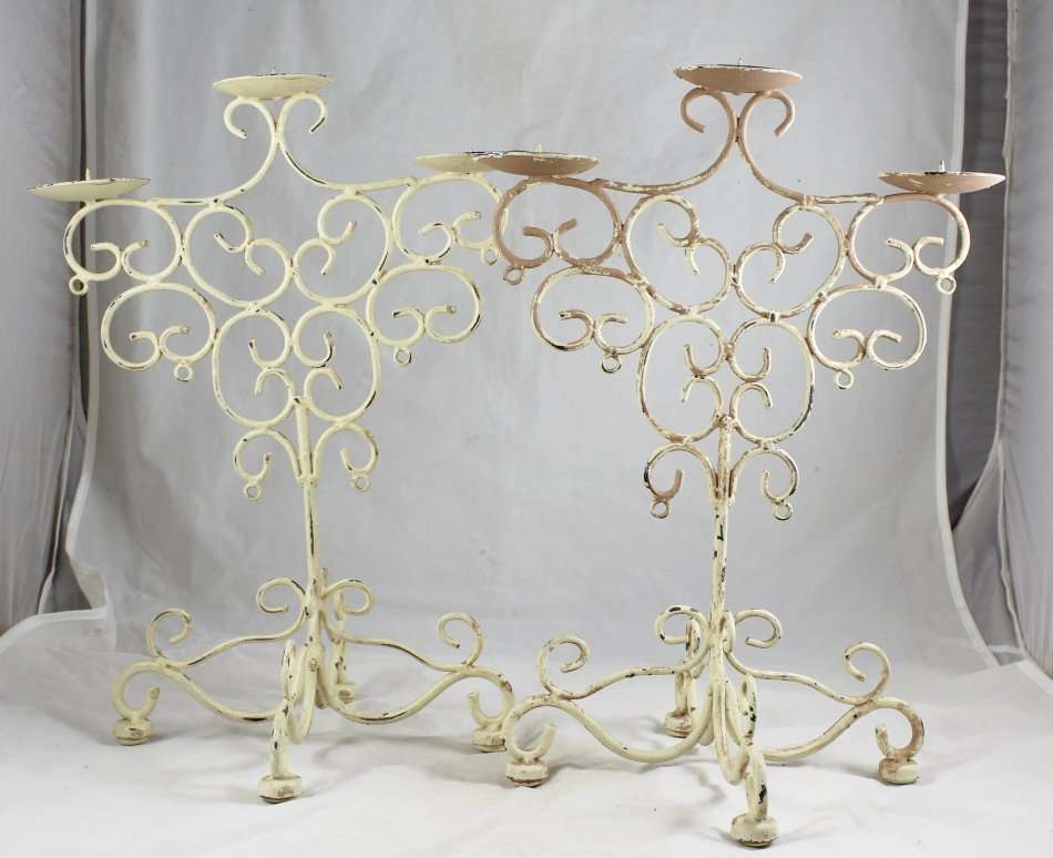 Old Metal Candelabra - Pair - Beautiful! - Bid Now!!!