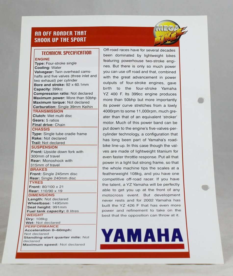 Maisto - Yamaha YZ 400F - Bid now!!