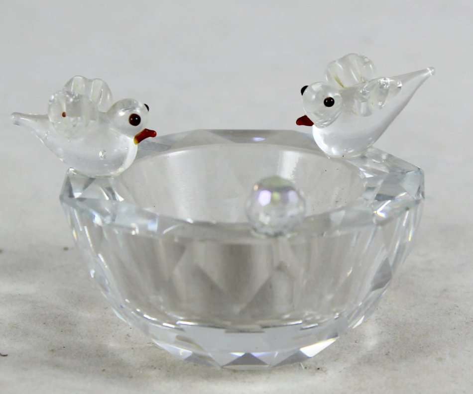 Trinket Holder with Birds - Glass - Beautiful!