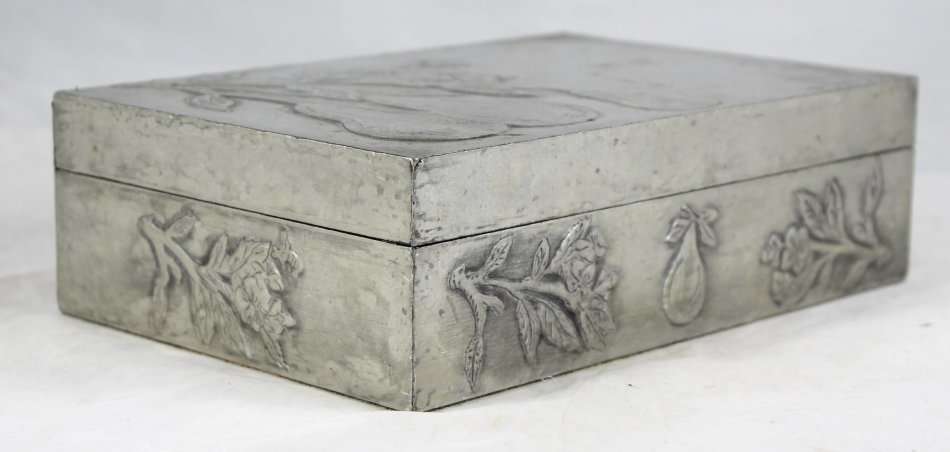 Wooden Jewelry Box - Pewter Covering - Amazing! - Bid Now!!!