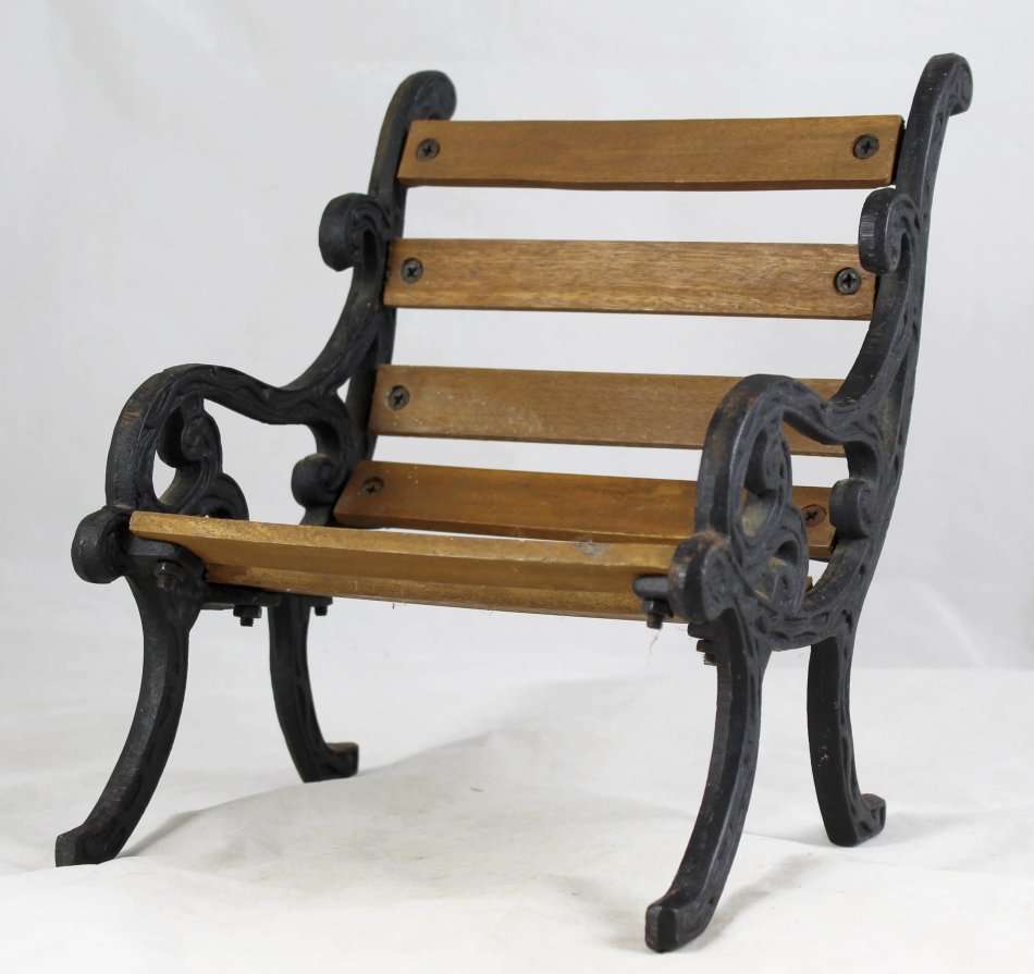 Cast Iron & Teak - Doll House Bench - Gorgeous! - Bid Now!!