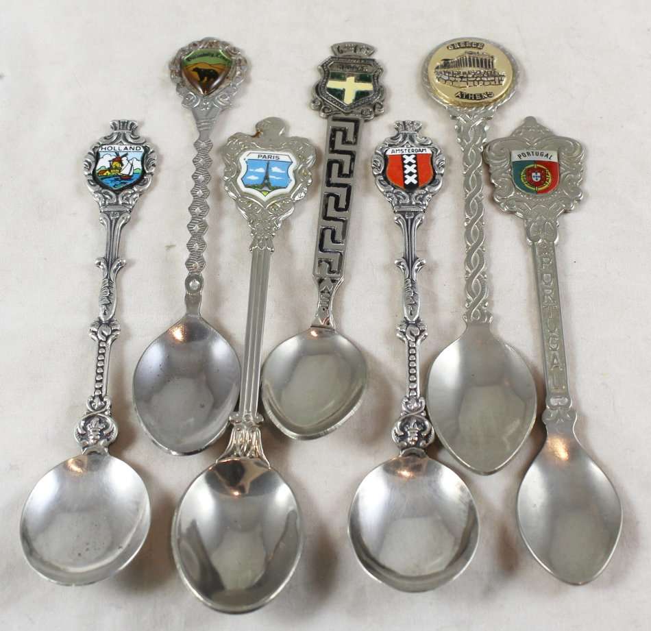 Souvenir Spoons - European - Set of 7 - Beautiful! - Bid Now!!!