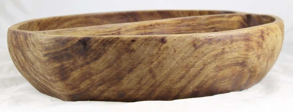 Large Carved Wood - Divided Bowl - Beautiful! - Bid Now!!!