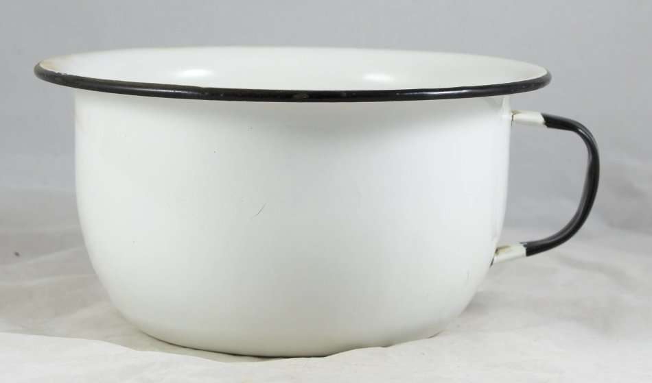 Chamber Pot - White Enamel - Beautiful! - Bid Now!!!