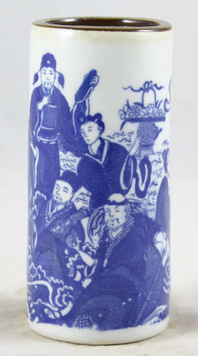 Chinese Blue & White - Small Cylindrical Vase - Gorgeous! - Bid Now!!!