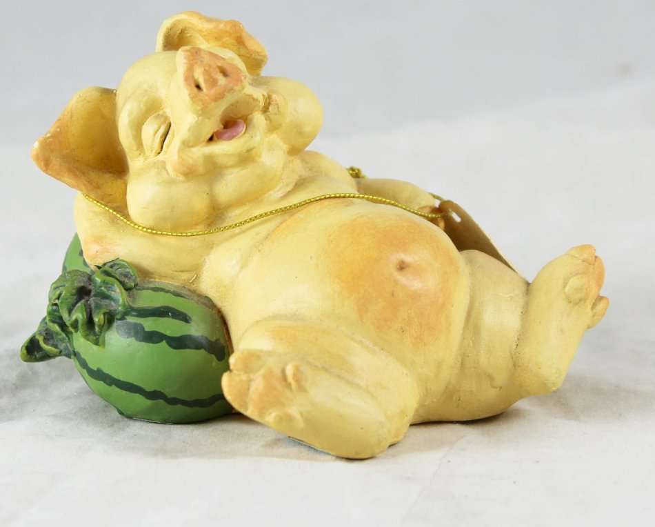 The Bond Collection - Pig Sleeping on Watermelon - Gorgeous! - Bid Now!!!