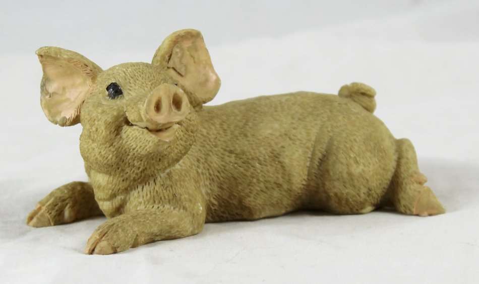 Happy Pig Laying Down - Gorgeous! - Bid Now!!!