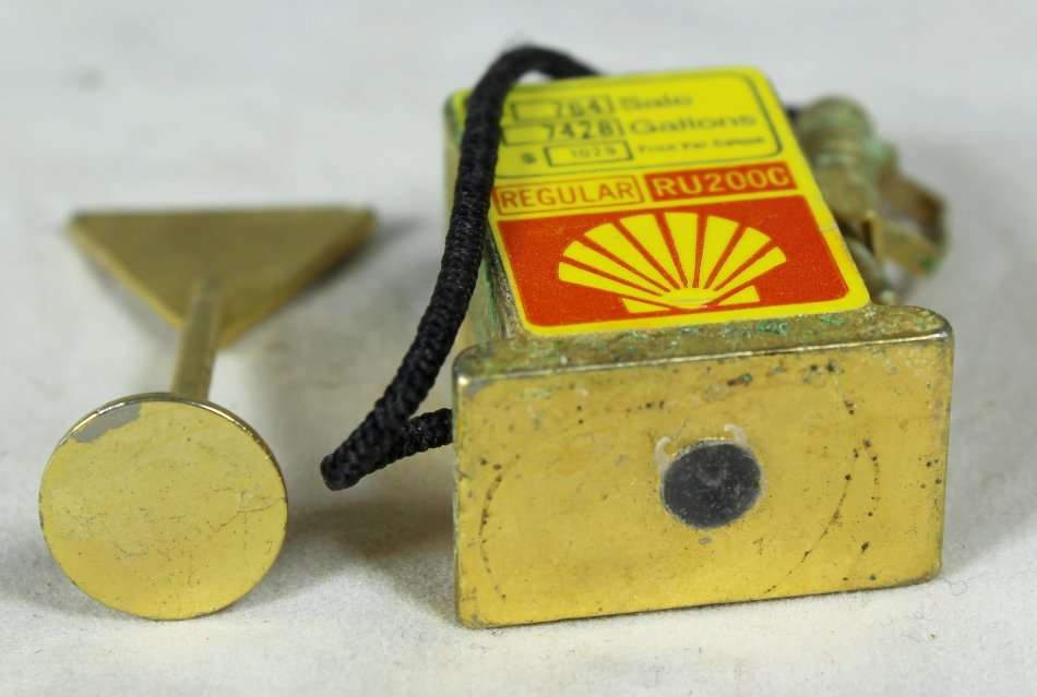 Miniature Brass Petrol Pump & Road Sign - Gorgeous! - Bid Now!!!