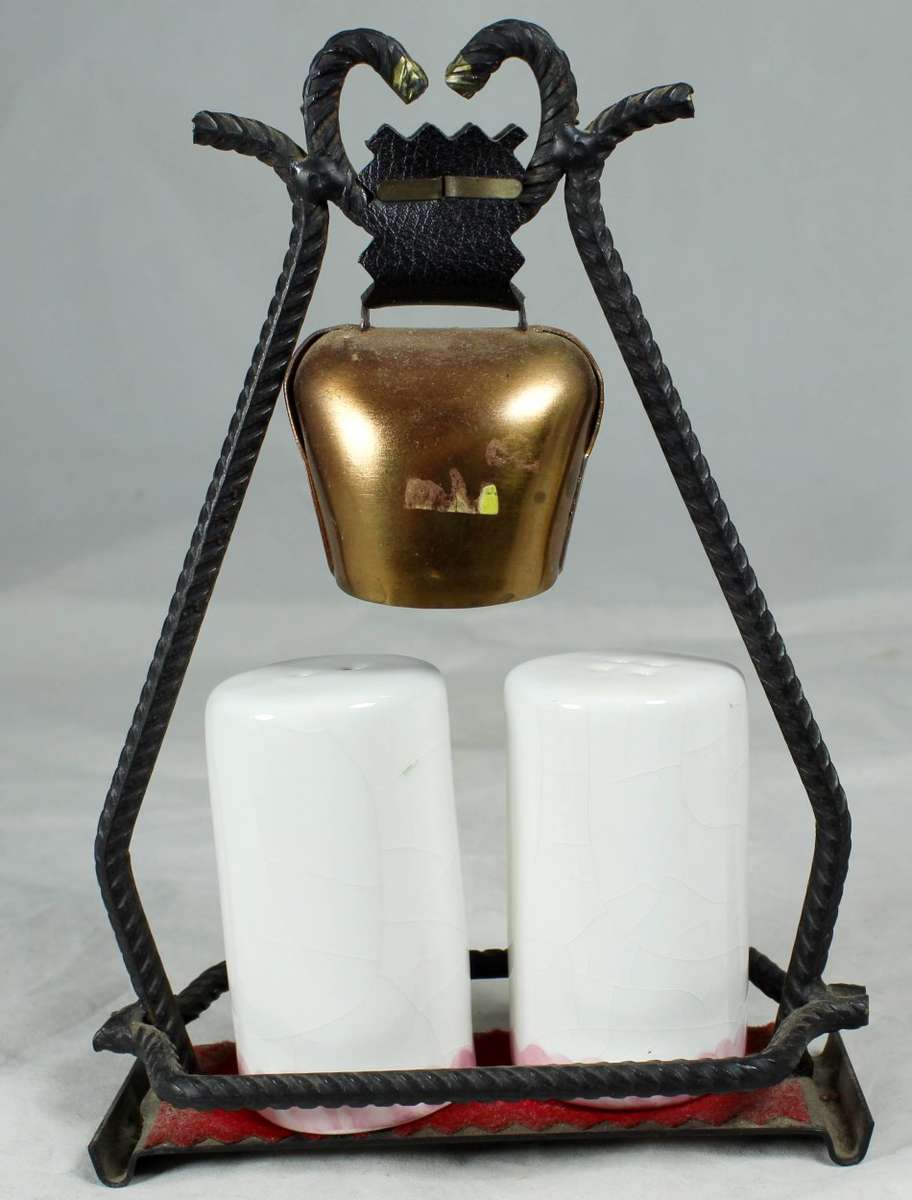 Character Salt & Pepper Set - Victorian with Cow Bell - Beautiful! - Bid Now!!!