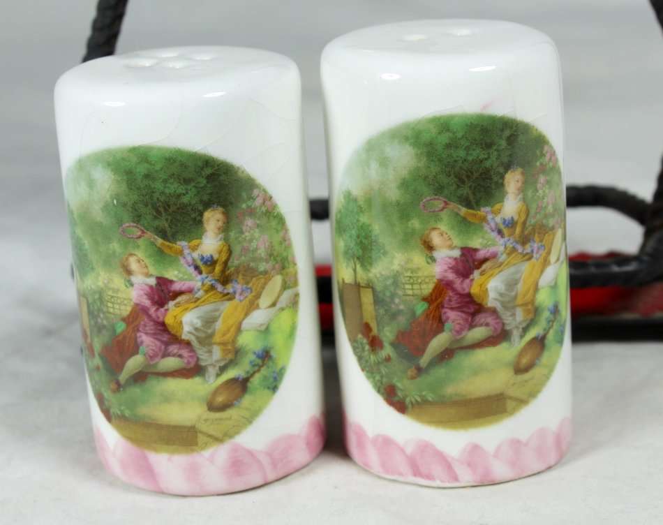 Character Salt & Pepper Set - Victorian with Cow Bell - Beautiful! - Bid Now!!!