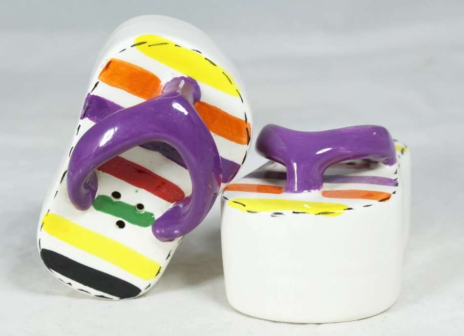 Character Salt & Pepper Set - Tall Sandals - Beautiful! - Bid Now!!!