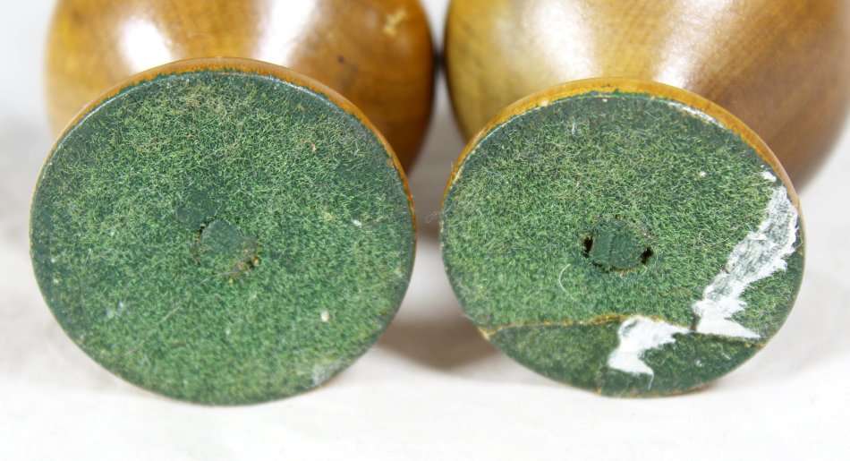 Character Salt & Pepper Set - Polished Wooden Set - Beautiful! - Bid Now!!!