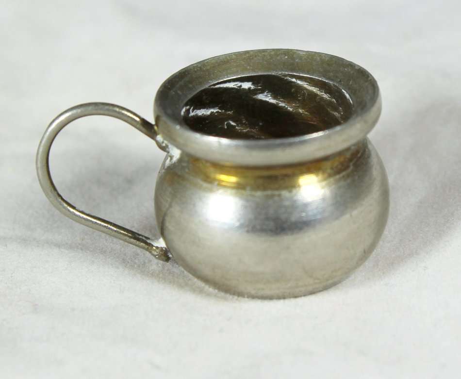 Miniature silver plated - chamber pot