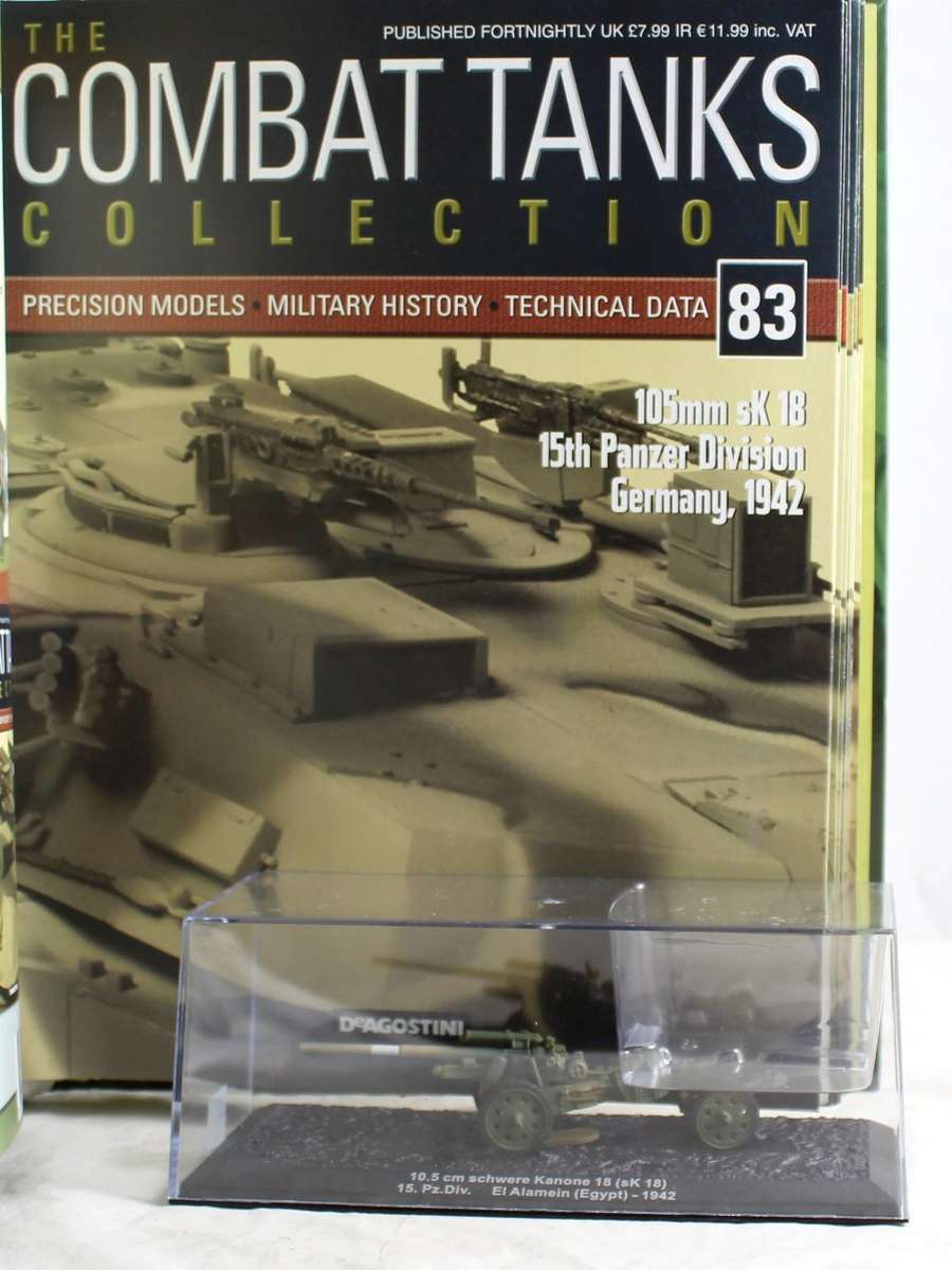 De Agostini - 105mm sK 18 Egypt 1942 - New Tank with Booklet #83! - Bid now!