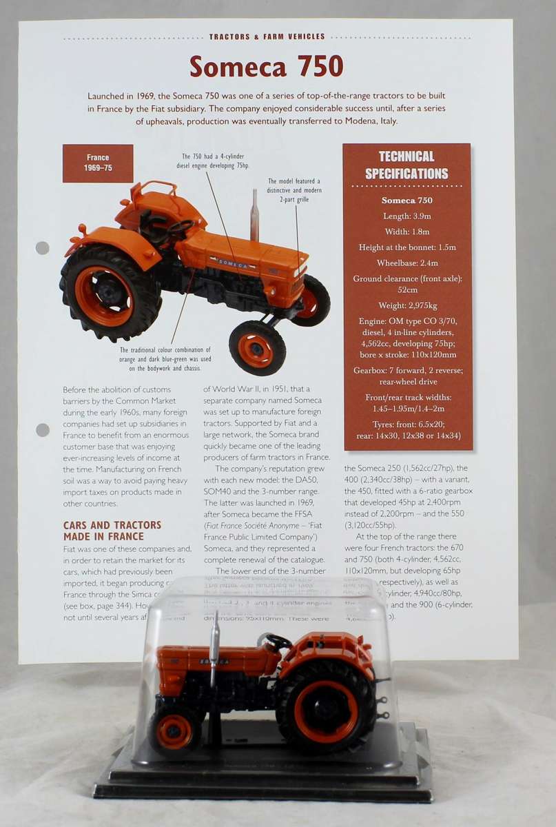 Collectable Tractor - Someca 750 - 1974 - Tractor & Info Sheet - Bid now!