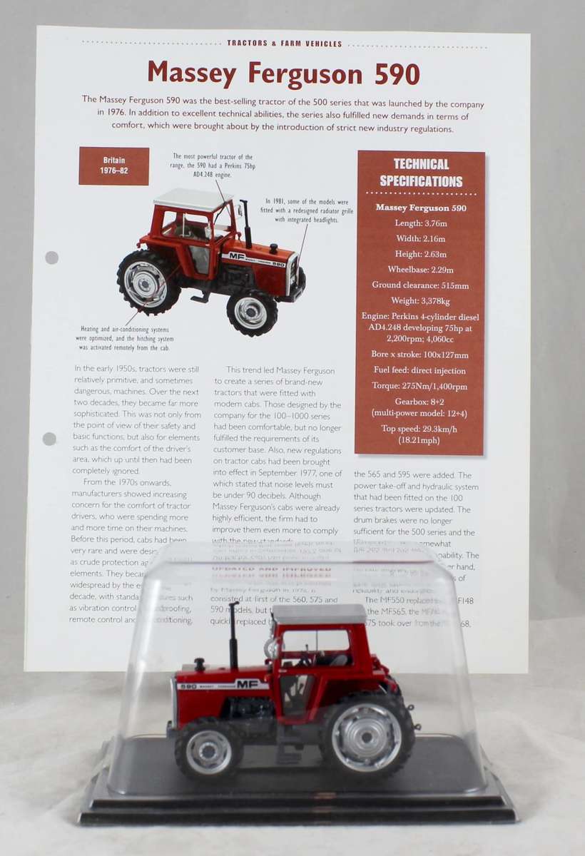 Collectable Tractor - Massey Ferguson 590 - 1980 - Tractor & Info Sheet - Bid now!