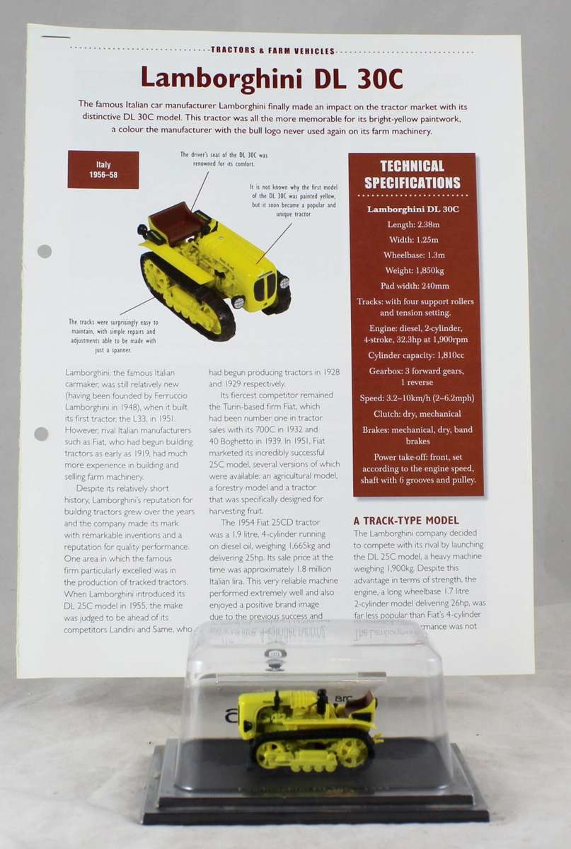 Collectable Tractor - Lamborghini DL30C - 1957 - Tractor & Info Sheet - Bid now!