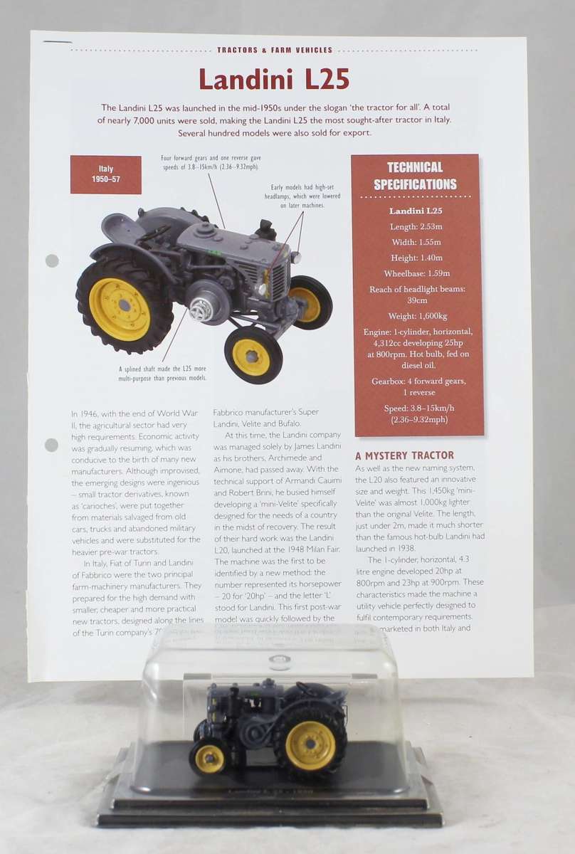 Collectable Tractor - Landini L 25 - 1950 - Tractor & Info Sheet - Bid now!
