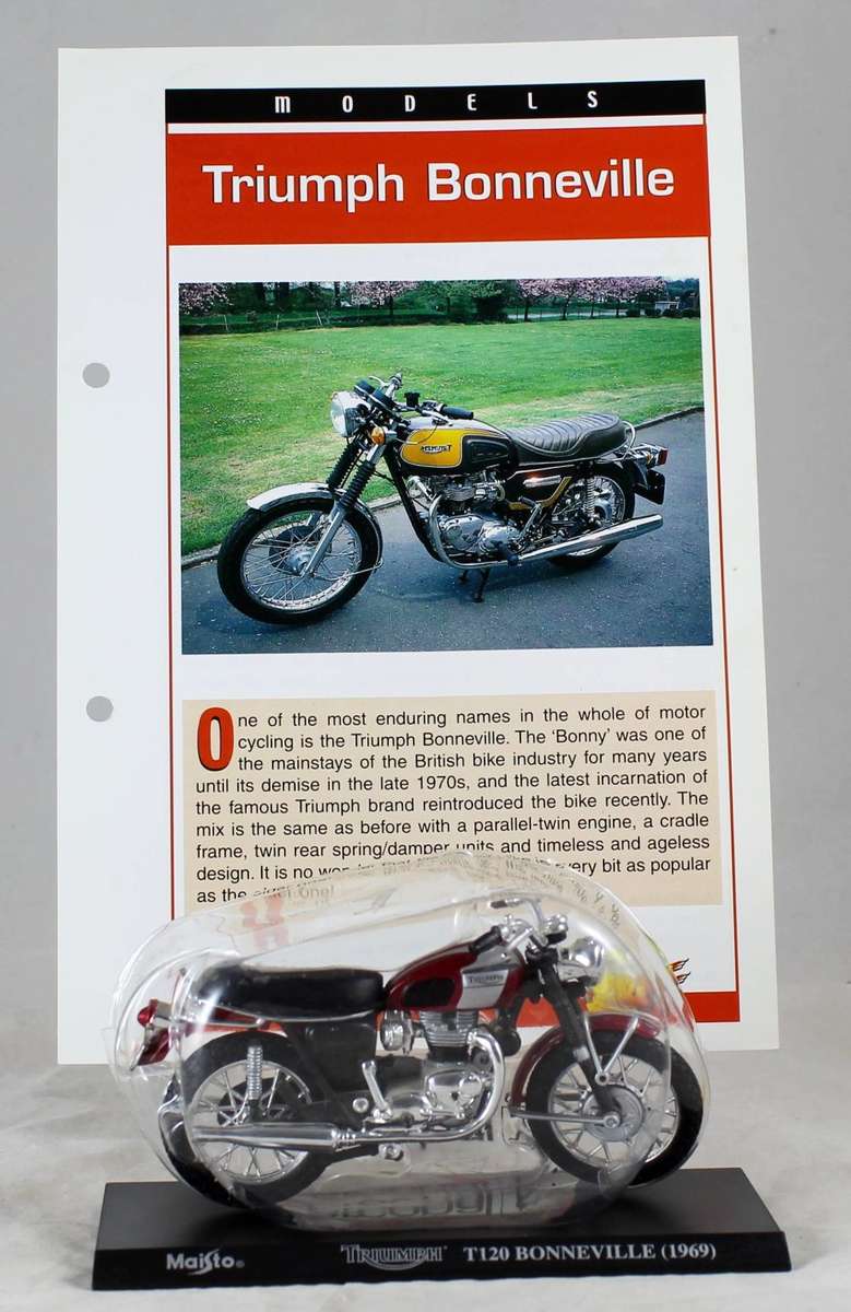 Maisto - Triumph 120 Bonneville - Bike + Info Sheet - Bid now!