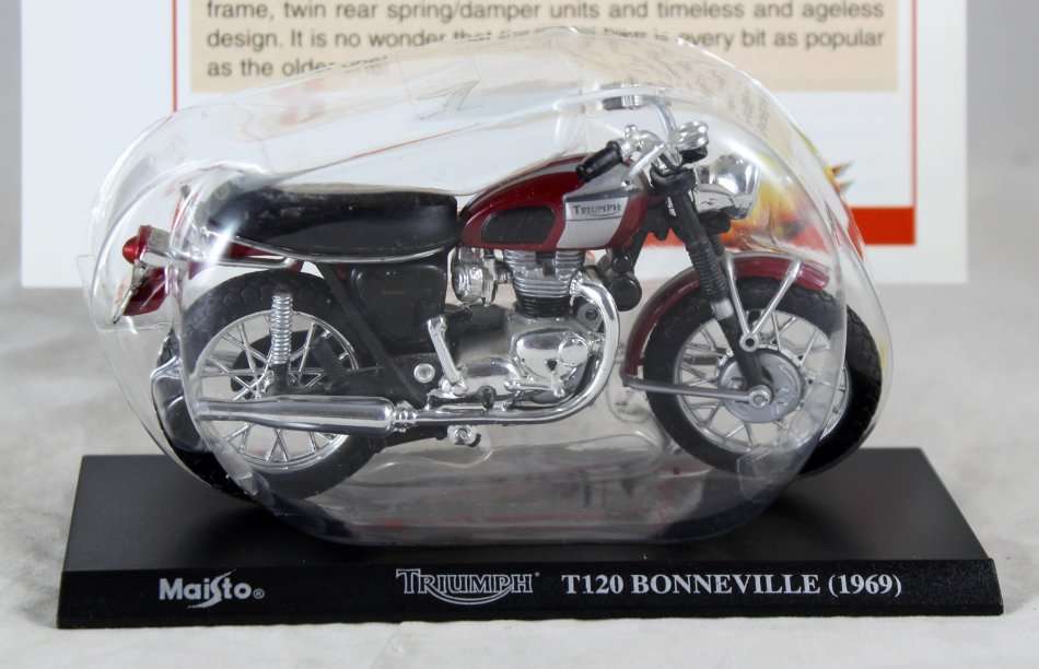 Maisto - Triumph 120 Bonneville - Bike + Info Sheet - Bid now!