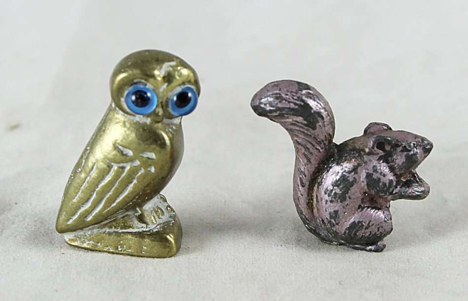 Miniature Printers Tray - Solid Brass Owl & Metal Squirrel - Gorgeous! - Bid Now!!!