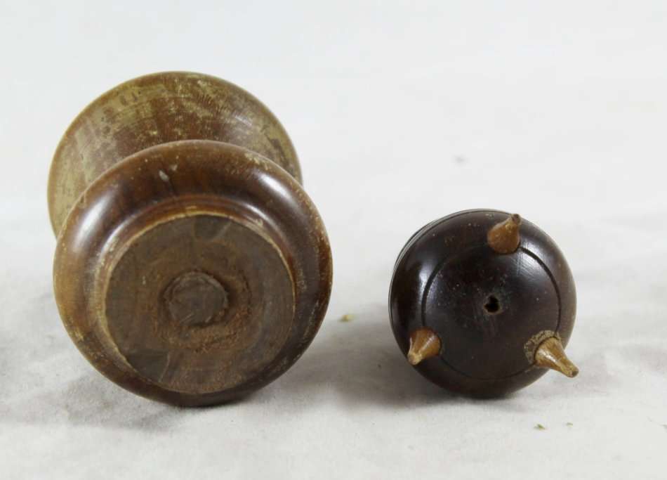 Miniature wooden posy vase & three legged pot