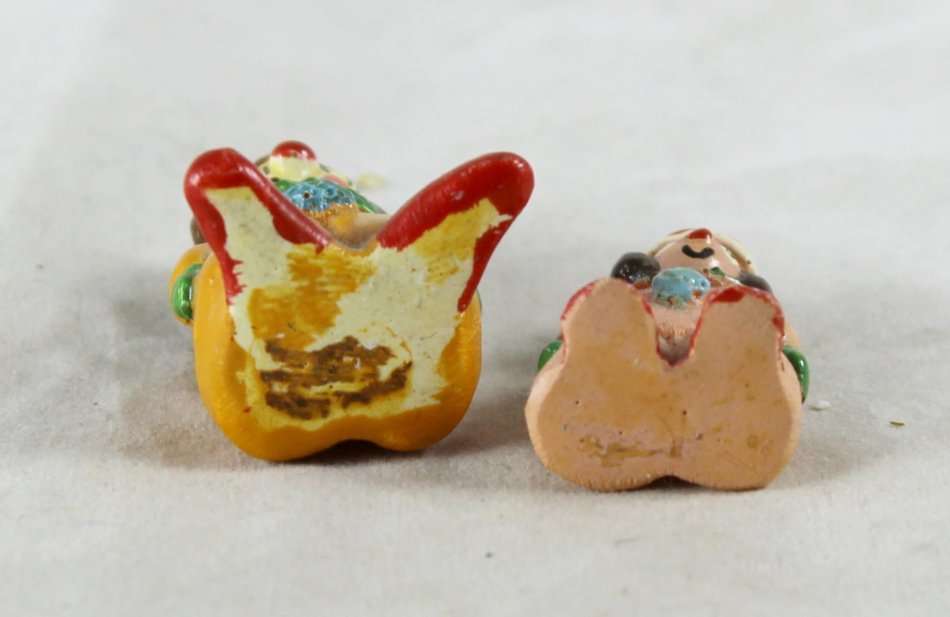 Miniature Printers Tray - Seated Clowns - Pair - Gorgeous!
