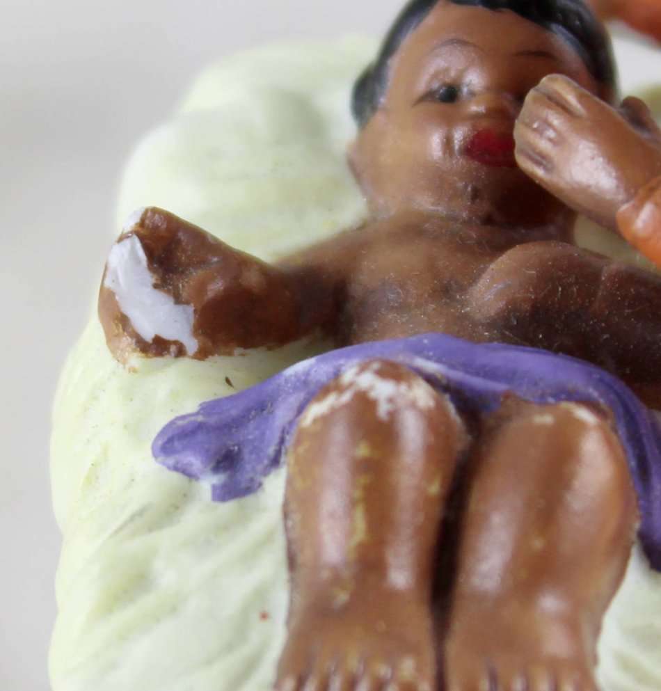 Nativity scene - Joseph, Mary & baby Jesus - ceramic