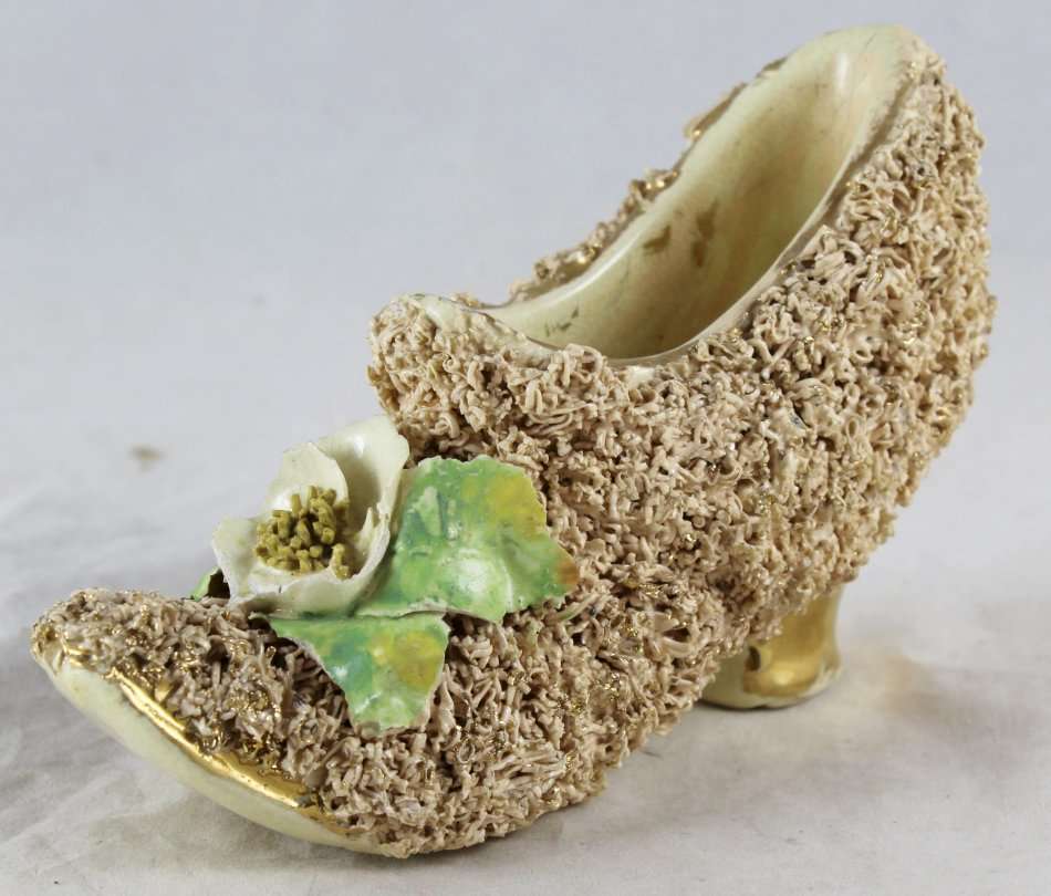 Small Shoe Covered with Flowers - Beautiful! - Bid Now!!!