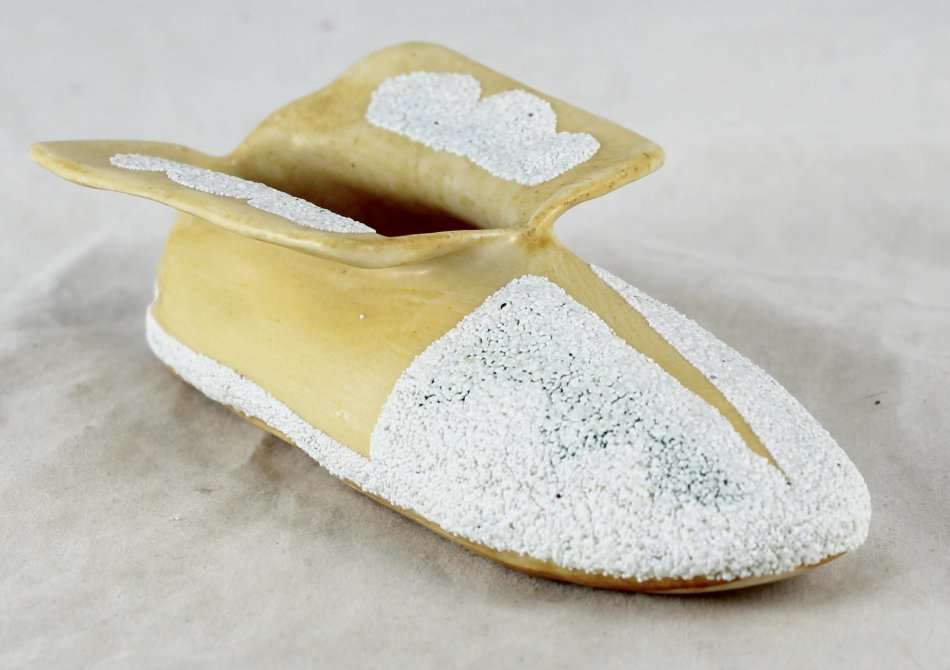 Small cream & white slipper