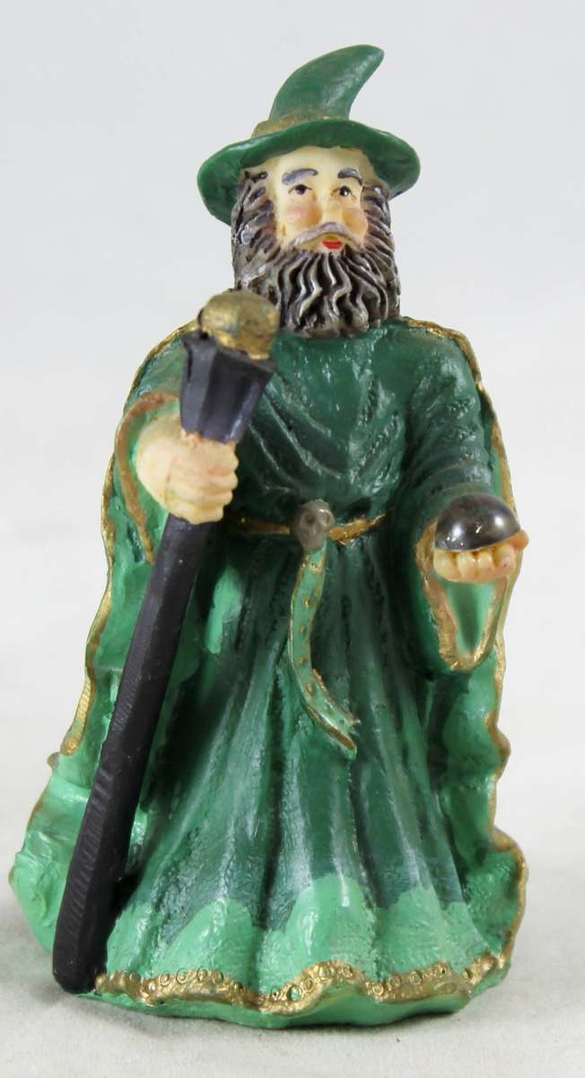 Wizard in Green with Crystal Ball - Beautiful! - Bid Now!!!